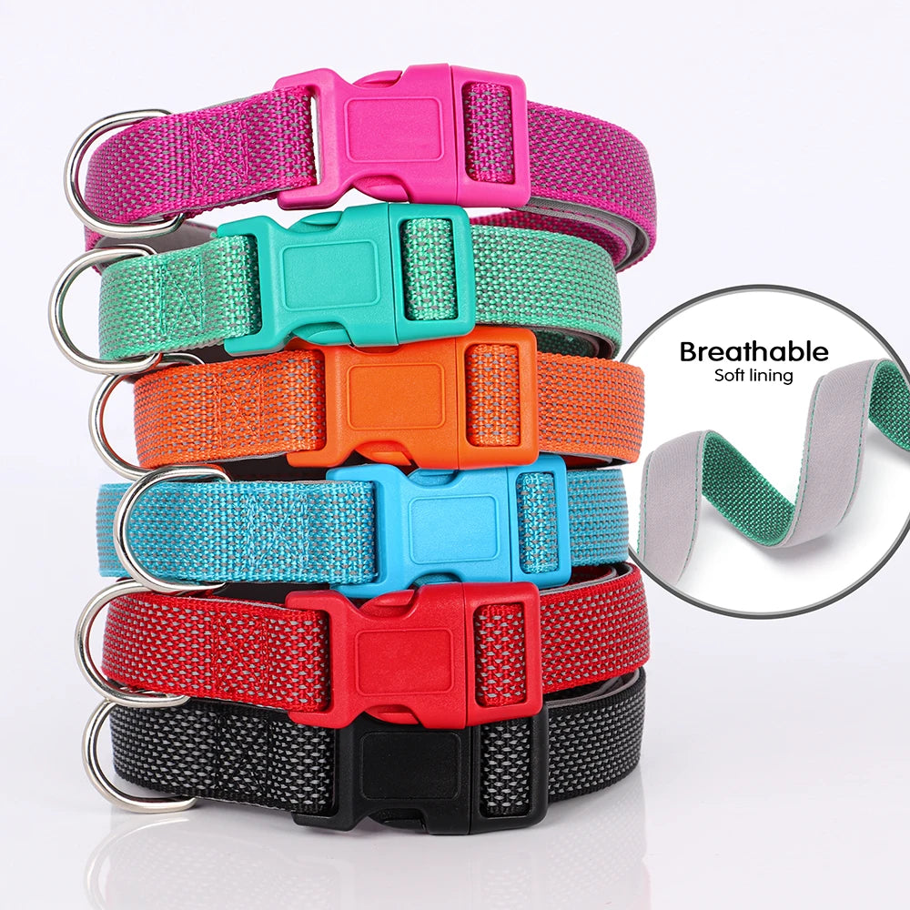 Reflective Adjustable Nylon Dog Collar – Durable Pet Collar for Small, Medium & Large Dogs (Puppy, Pug, Bulldog & More)