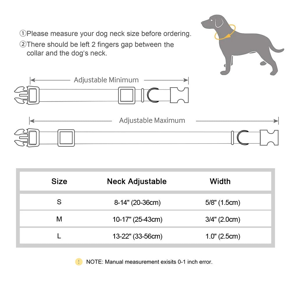 Reflective Adjustable Nylon Dog Collar – Durable Pet Collar for Small, Medium & Large Dogs (Puppy, Pug, Bulldog & More)