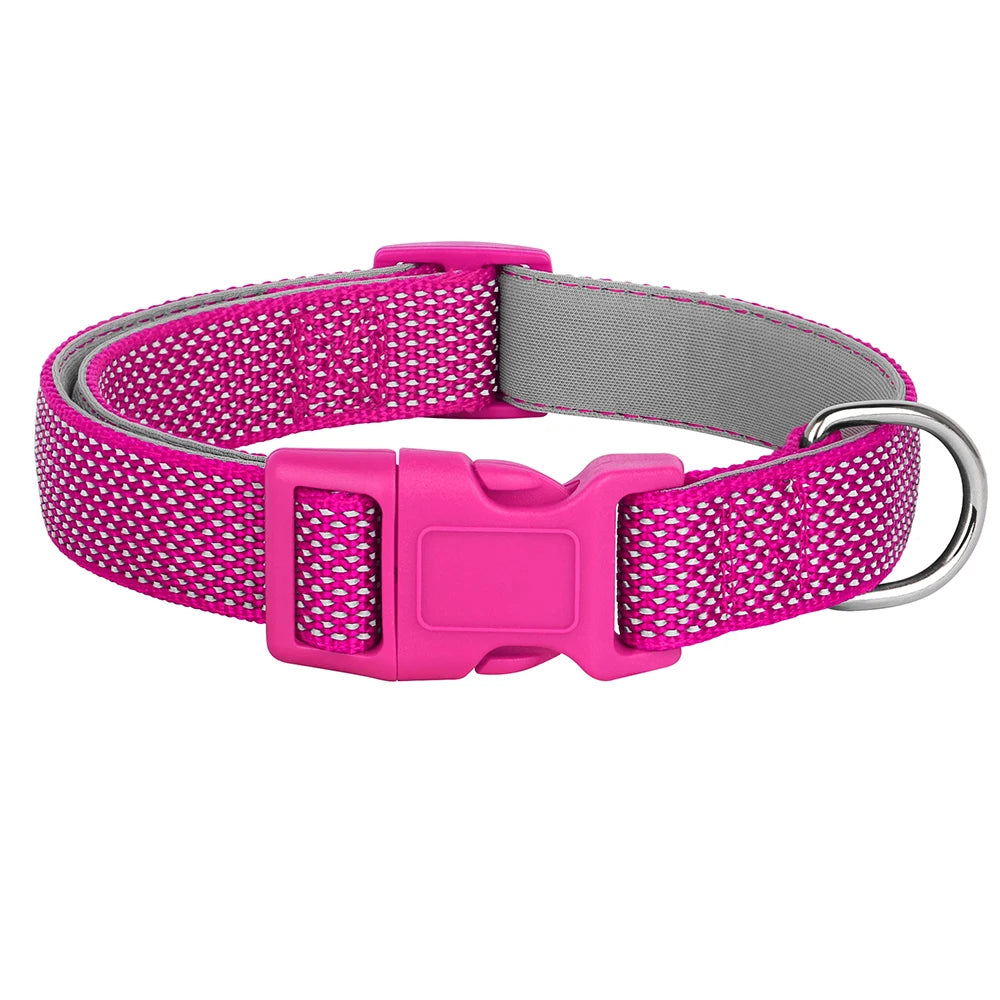 Reflective Adjustable Nylon Dog Collar – Durable Pet Collar for Small, Medium & Large Dogs (Puppy, Pug, Bulldog & More)