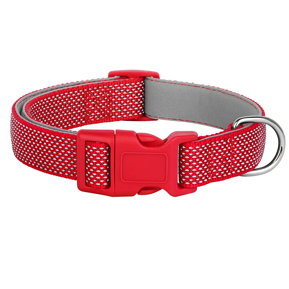 Reflective Adjustable Nylon Dog Collar – Durable Pet Collar for Small, Medium & Large Dogs (Puppy, Pug, Bulldog & More)