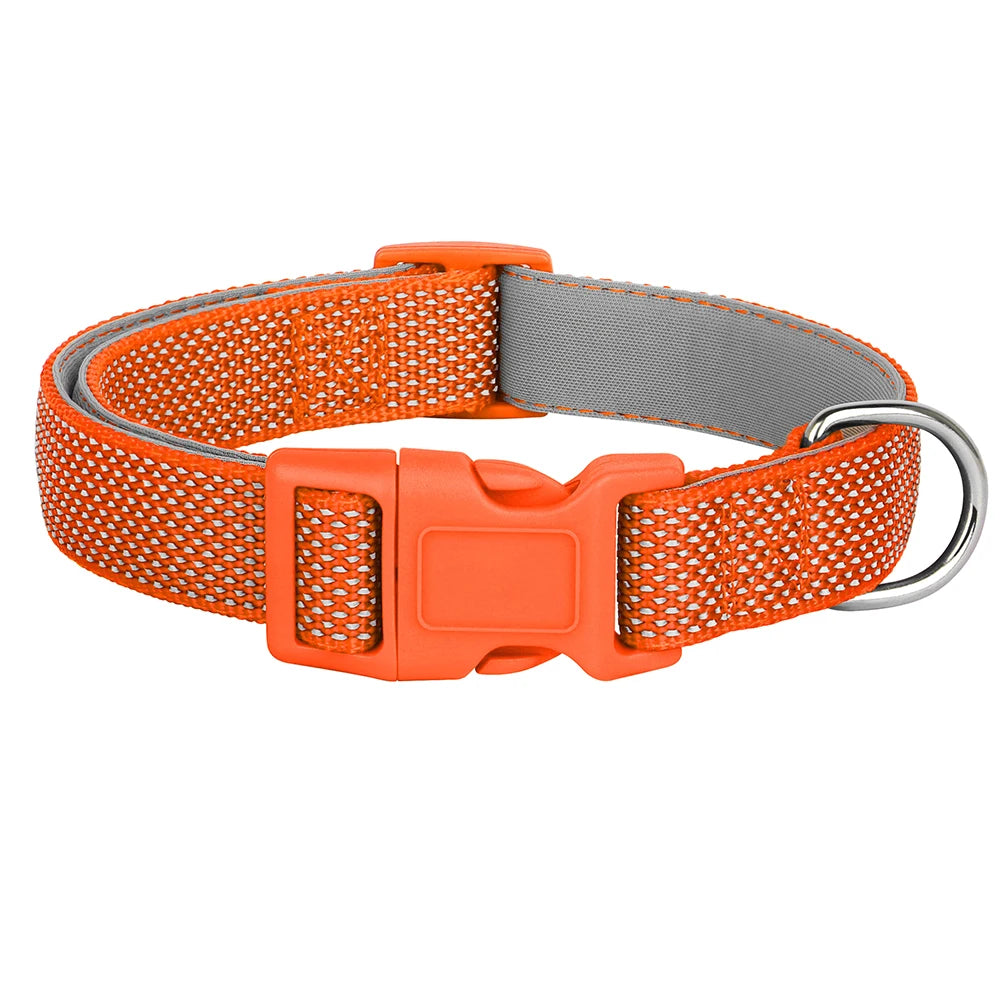 Reflective Adjustable Nylon Dog Collar – Durable Pet Collar for Small, Medium & Large Dogs (Puppy, Pug, Bulldog & More)