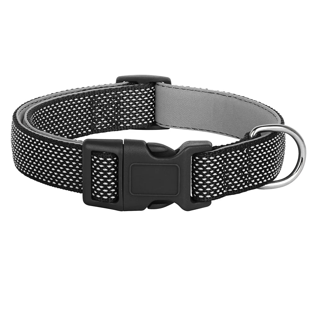Reflective Adjustable Nylon Dog Collar – Durable Pet Collar for Small, Medium & Large Dogs (Puppy, Pug, Bulldog & More)
