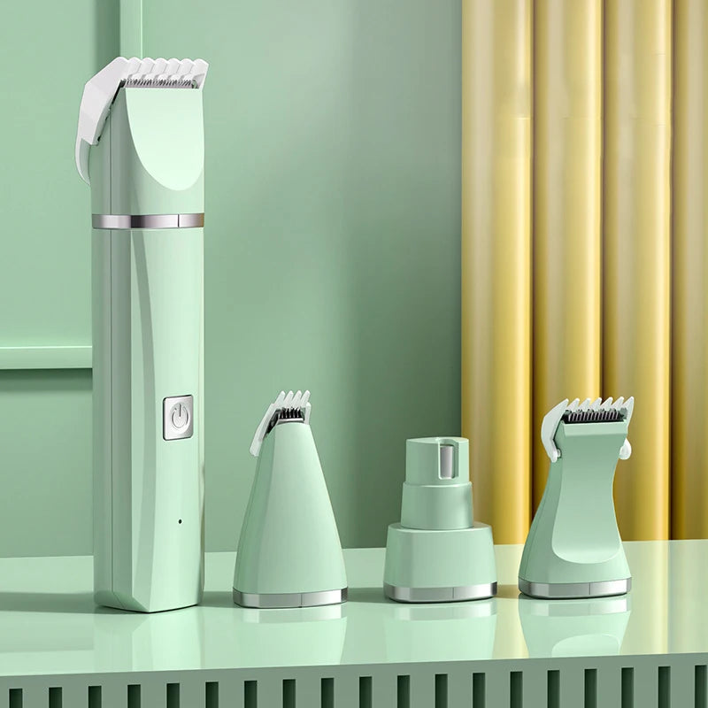 4-in-1 Rechargeable Electric Pet Grooming Kit – Professional Hair Trimmer, Clippers & Nail Grinder for Cats and Dogs