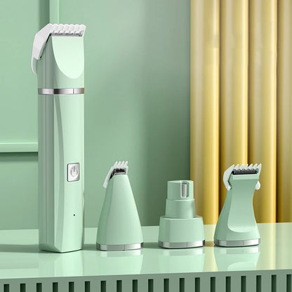 4-in-1 Rechargeable Electric Pet Grooming Kit – Professional Hair Trimmer, Clippers & Nail Grinder for Cats and Dogs