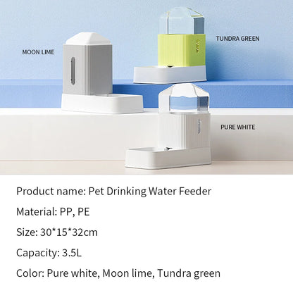 Automatic Pet Feeder & Water Dispenser – 3.5L Large Capacity Feeding Bowl for Cats and Dogs with Drinking Fountain