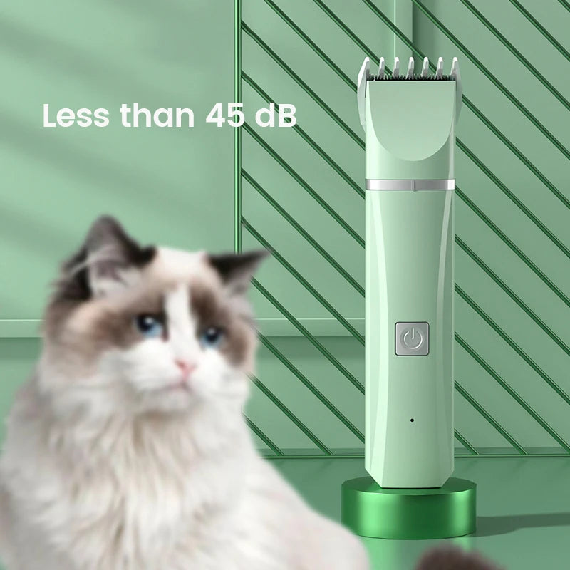 4-in-1 Rechargeable Electric Pet Grooming Kit – Professional Hair Trimmer, Clippers & Nail Grinder for Cats and Dogs