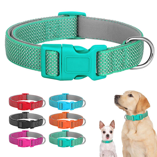 Reflective Adjustable Nylon Dog Collar – Durable Pet Collar for Small, Medium & Large Dogs (Puppy, Pug, Bulldog & More)